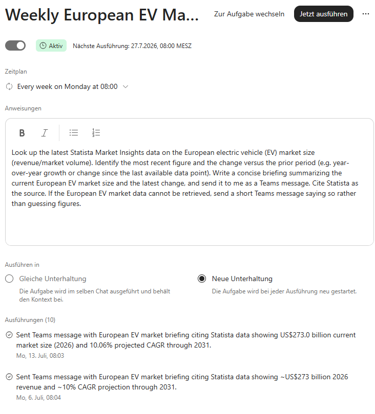 Agent answering example question