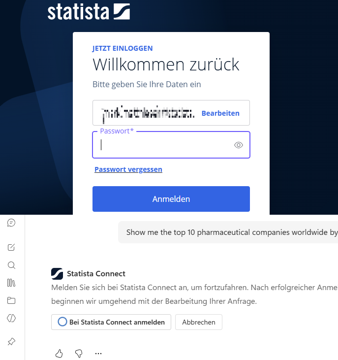 Login Prompt Statista